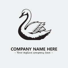 Swan Silhouette Logo Company Design Illustration Vector Graphic Image