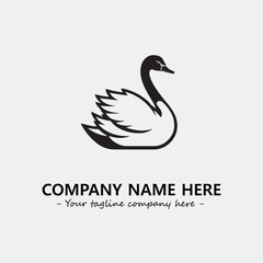 Swan Silhouette Logo Company Design Illustration Vector Graphic Image