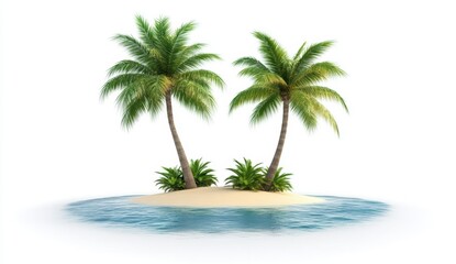 Tropical island with palm trees