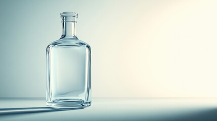 Realistic rendering of an empty bottle with a classic design, isolated on a clean white background