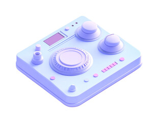 Fototapeta premium Retro-inspired music mixer console with dials and buttons, cut out - stock png.