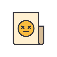 Corrupted file colored icons, minimalist vector illustration ,simple transparent graphic element .Isolated on white background