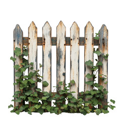 Fototapeta premium Garden fence isolated on transparent background.