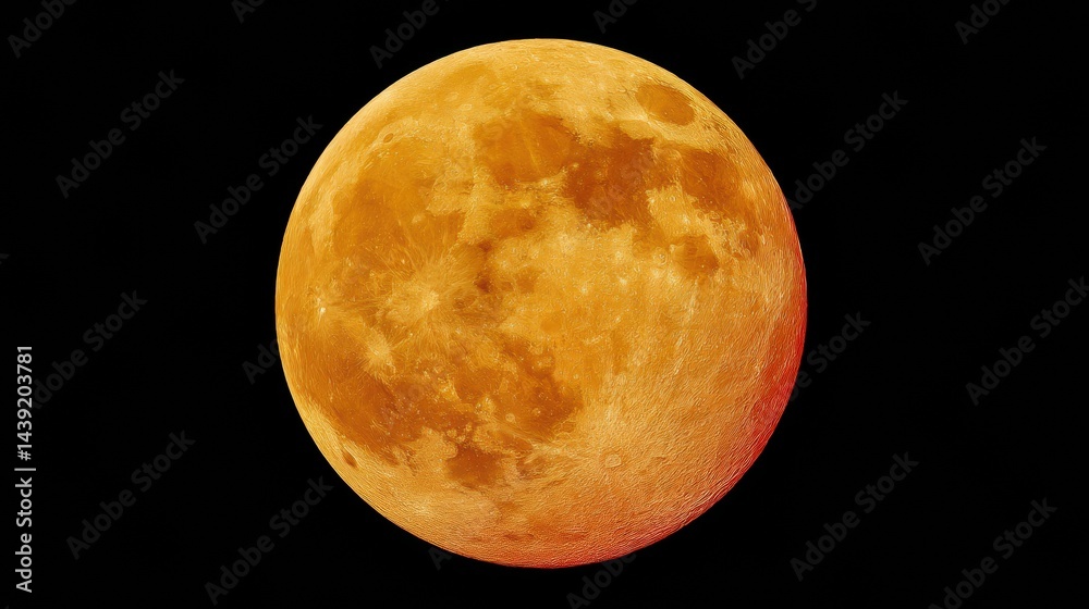 Poster lunar precision high-resolution golden moon visualization for digital media, scientific communicatio