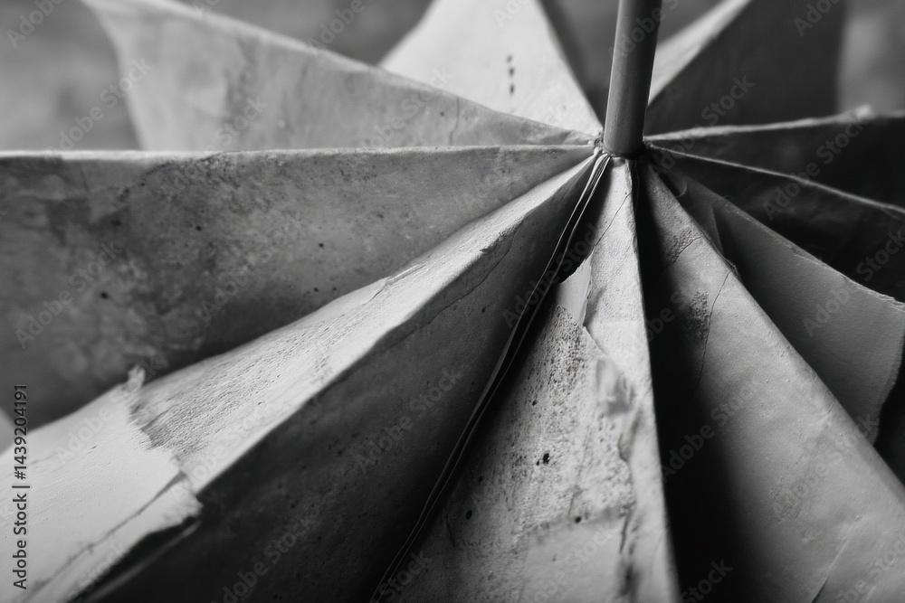 Leinwandbilder post-digital aesthetics deconstructed paper umbrella exploring analog-to-digital texture transformat