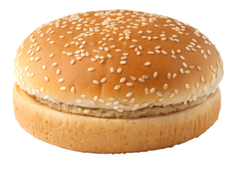  sesame seed hamburger bun isolated on background white