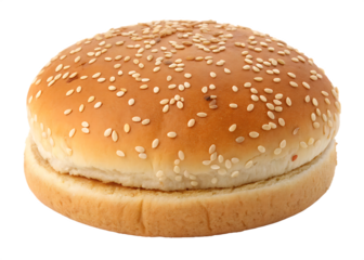  sesame seed hamburger bun isolated on background white