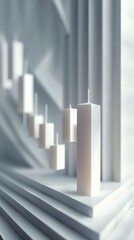 Obraz premium Minimalist Financial Insights Sleek Candlestick Chart Design Visualizing Market Dynamics in High-Resolution Digital Aesthetic for Investment Strategy and Data Visualization