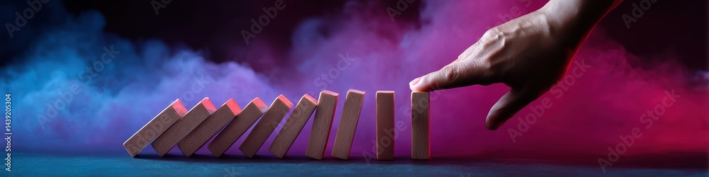 Poster disruptive risk management minimalist cinematic financial strategy visualizing crisis prevention wit