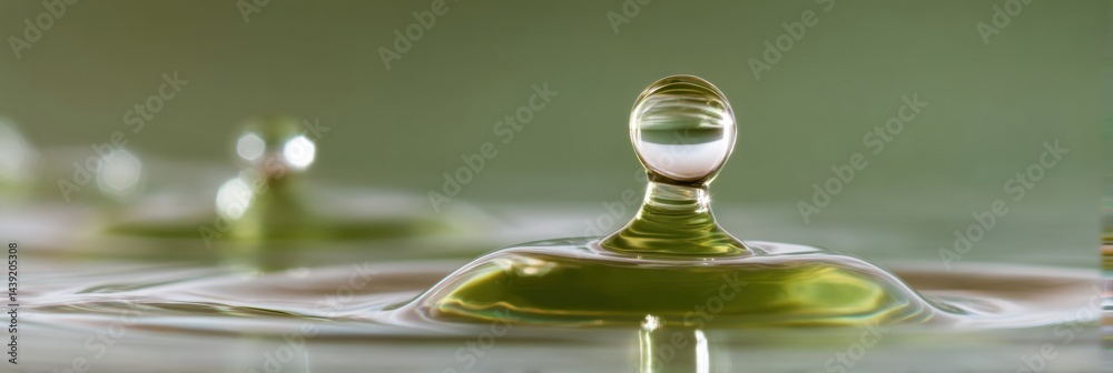 Poster fluid dynamics macro ethereal water droplet visualization in high-resolution liquid motion - scienti