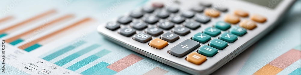 Poster Minimalist Financial Analytics AI-Powered Budget Calculator with Dynamic Market Trend Visualization for Strategic Economic Planning and Investment Optimization