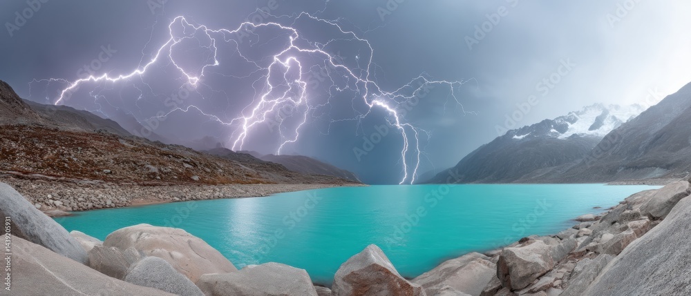 Fototapete electrifying climate tech immersive lightning visualization of environmental power dynamics in high-