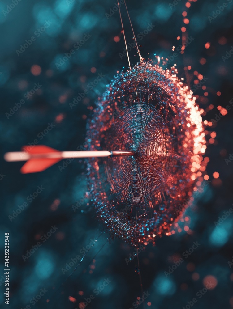 Poster Precision Targeting Reimagined Digital Bullseye Breakthrough in Futuristic Data Visualization - Next-Gen Strategic Performance Optimization