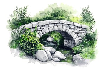 stone bridge over the river