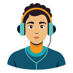man listening to music vector