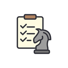 Consultant strategy colored icons, minimalist vector illustration ,simple transparent graphic element .Isolated on white background