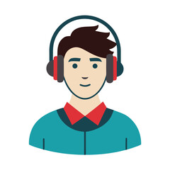 man listening to music vector