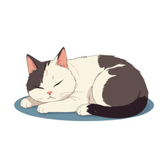 Cute cat sleeping vector graphic and illustration