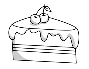 Delicious Slice of Cake Dessert Recipe With Cherries