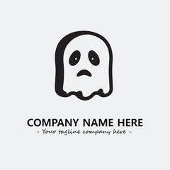 Ghost face icon illustration black and white vector image