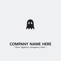Ghost face icon illustration black and white vector image