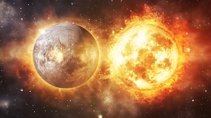 Celestial clash of sun and planet
