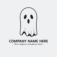 Ghost face icon illustration black and white vector image