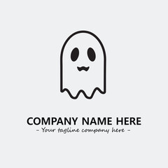 Ghost face icon illustration black and white vector image