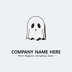 Ghost face icon illustration black and white vector image