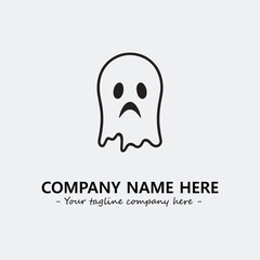 Ghost face icon illustration black and white vector image