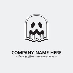 Ghost face icon illustration black and white vector image