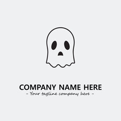 Ghost face icon illustration black and white vector image