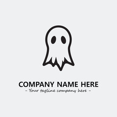 Ghost face icon illustration black and white vector image