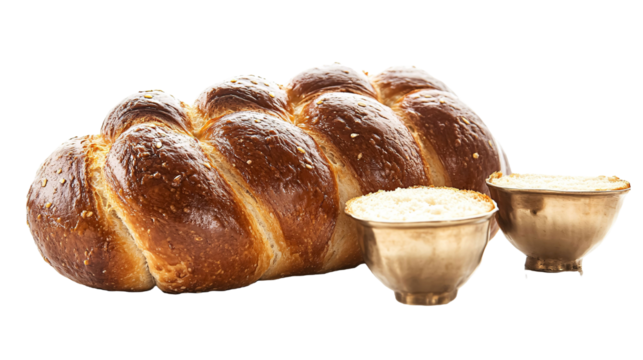 Sacramental Bread for Holy Communion - Isolated on White Background