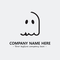 Ghost face icon illustration black and white vector image