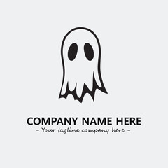 Ghost face icon illustration black and white vector image