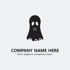Ghost face icon illustration black and white vector image