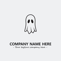 Ghost face icon illustration black and white vector image