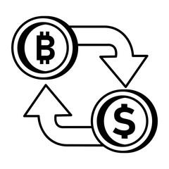 A hand drawn icon showing crypto exchange 
