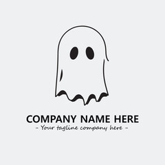 Ghost face icon illustration black and white vector image