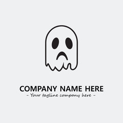 Ghost face icon illustration black and white vector image
