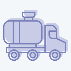 Icon Gas Truck. related to Industry symbol. two tone style. design editable