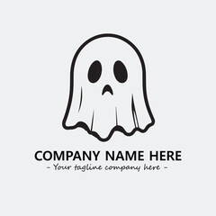 Ghost face icon illustration black and white vector image
