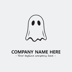Ghost face icon illustration black and white vector image
