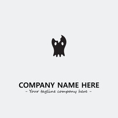 Ghost face icon illustration black and white vector image