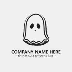 Ghost face icon illustration black and white vector image