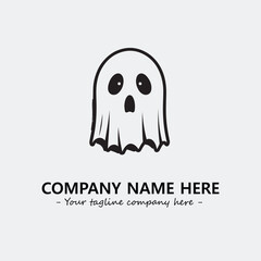 Ghost face icon illustration black and white vector image
