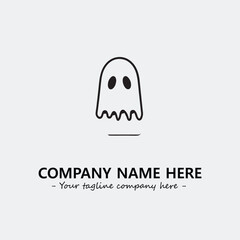 Ghost face icon illustration black and white vector image