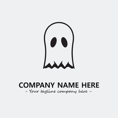 Ghost face icon illustration black and white vector image