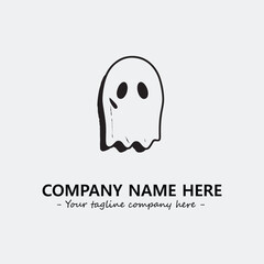 Ghost face icon illustration black and white vector image